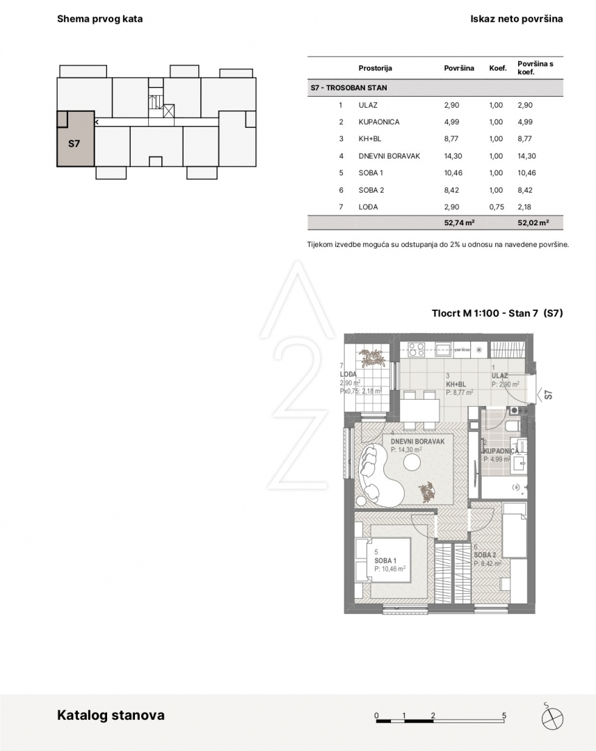 Wohnung Hrašćica, Varaždin - Okolica, 51,86m2 – 3
