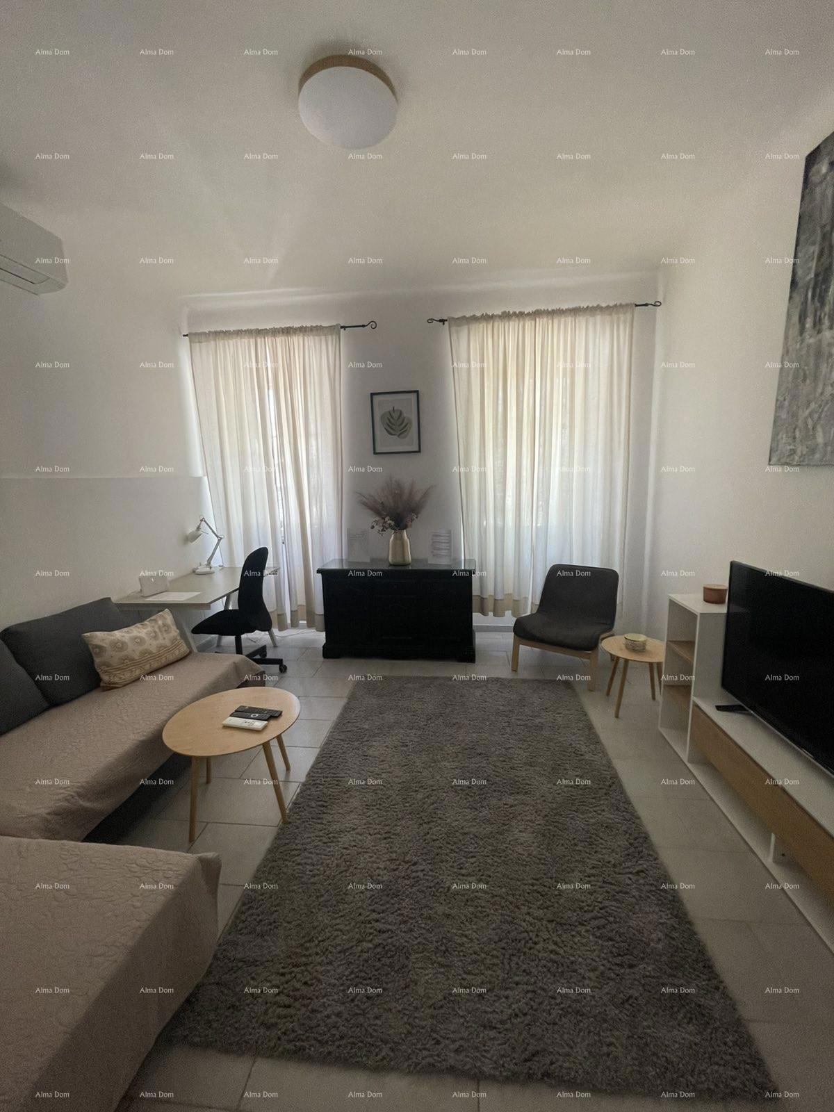 Namješten stan 45 m2 u prizemlju u centru Pule
