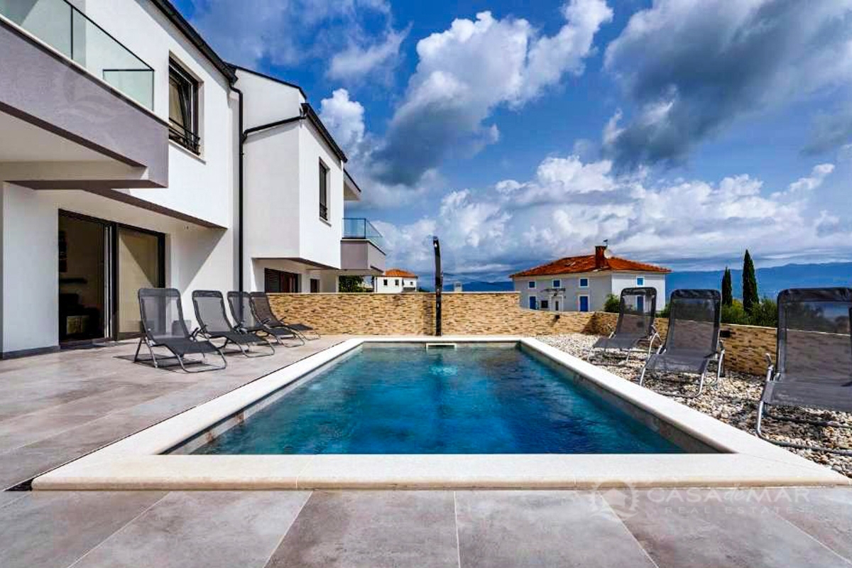 Doppelvilla mit Panoramameerblick und Pool, Umgebung von Vrbnik! – 2