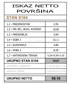Novogradnja Pula centar - 59 m2, 1. kat (S104)