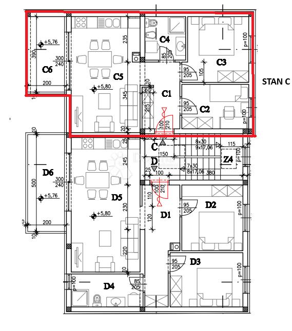 Novogradnja Kaštanjer 55 m2 (STAN C)