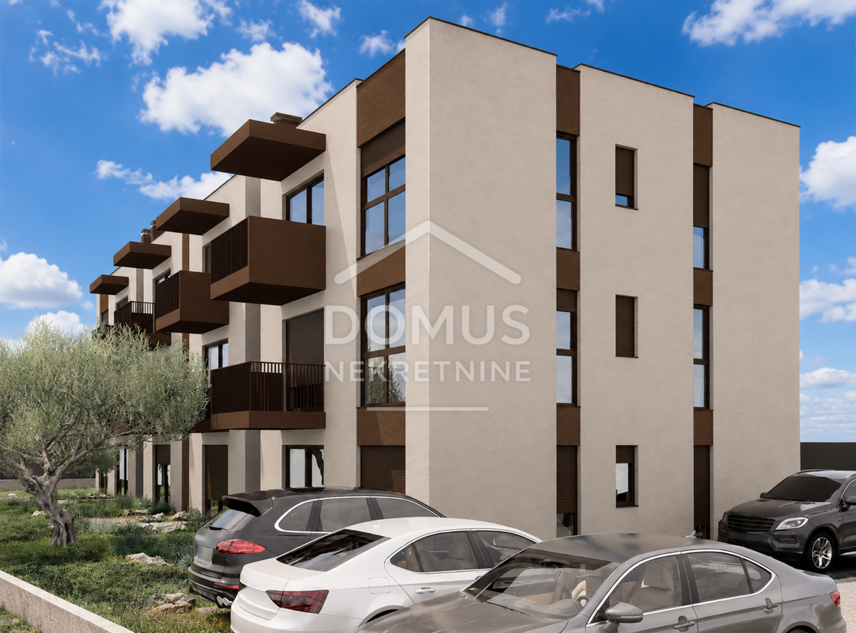 Vodice, novogradnja, dvosoban stan s otvorenim pogledom na more, 69,98 m²