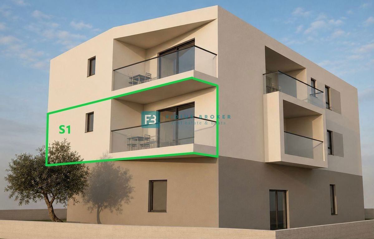 VODICE, new, modern apartment, 1st floor, 900 m to the beach, S1