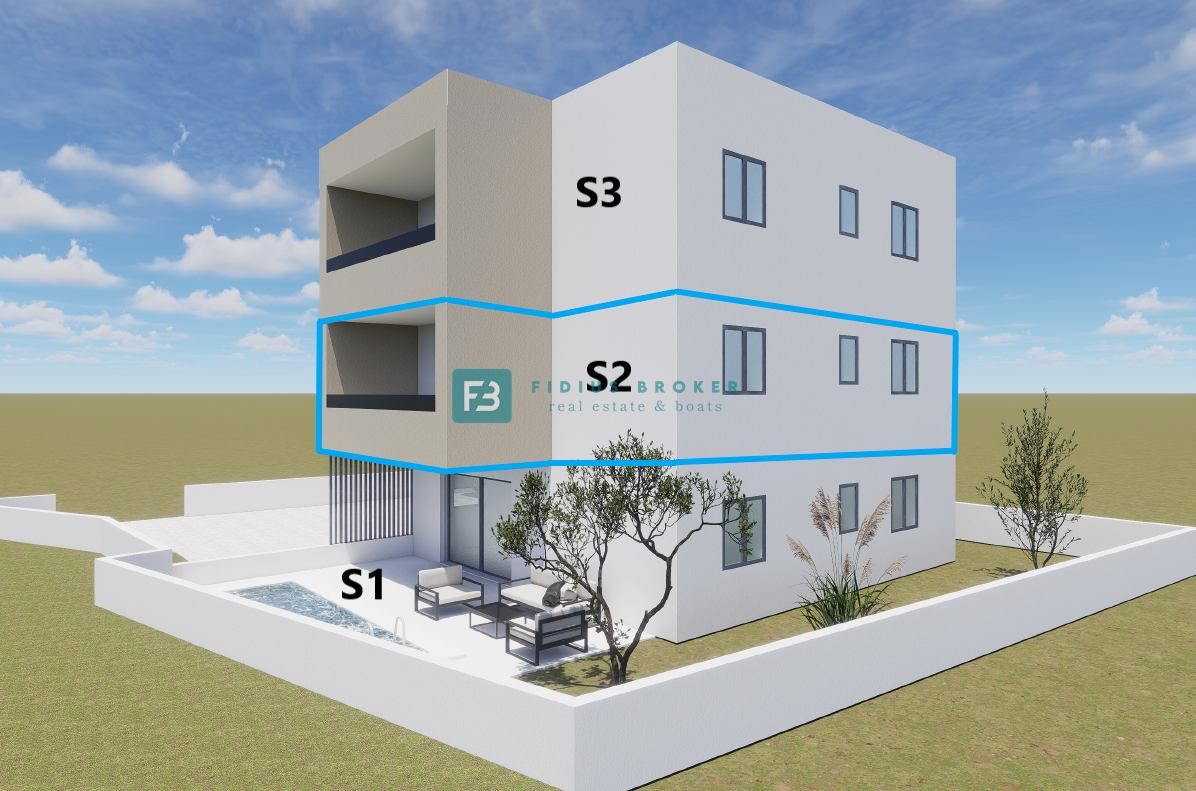 VODICE, new project, 1st floor, 2 bedrooms, terrace, storage room