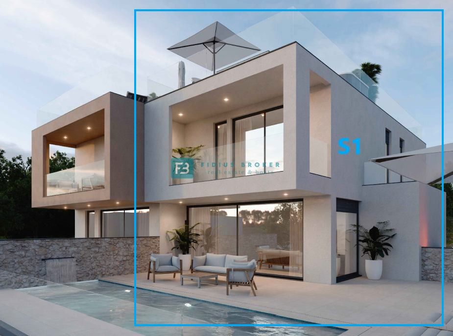 VODICE, novi projekt, luksuzni stan, panoramski pogled na more, bazen, krovna terasa, S1