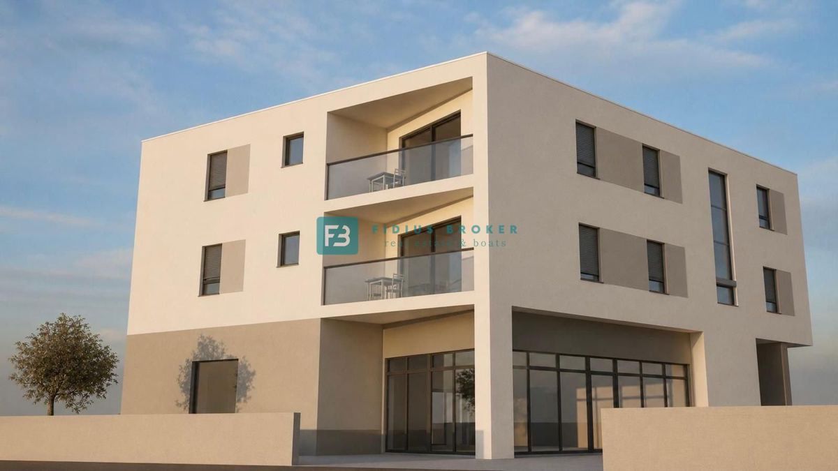 VODICE, novogradnja, moderan stan, 2. kat, 900 m do plaže, S4