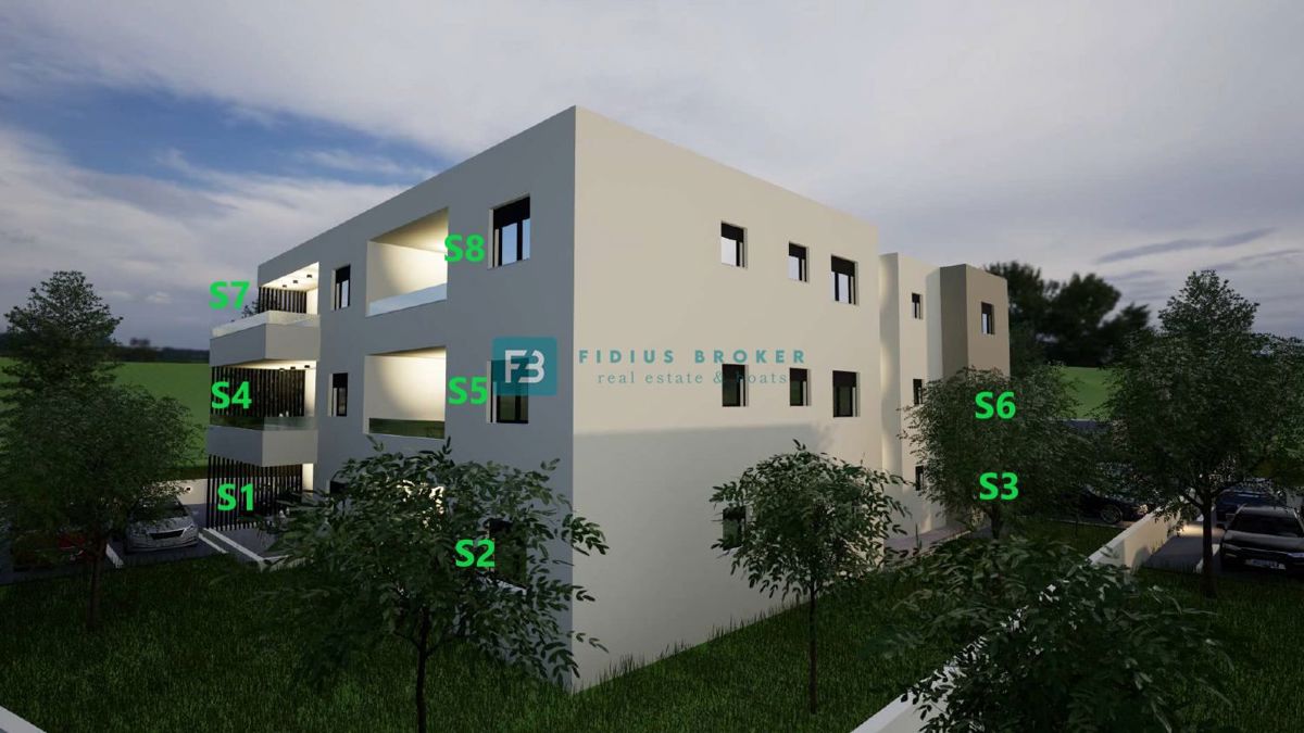 VODICE, new building, groundfloor, modern apartment, terrace 16 m²