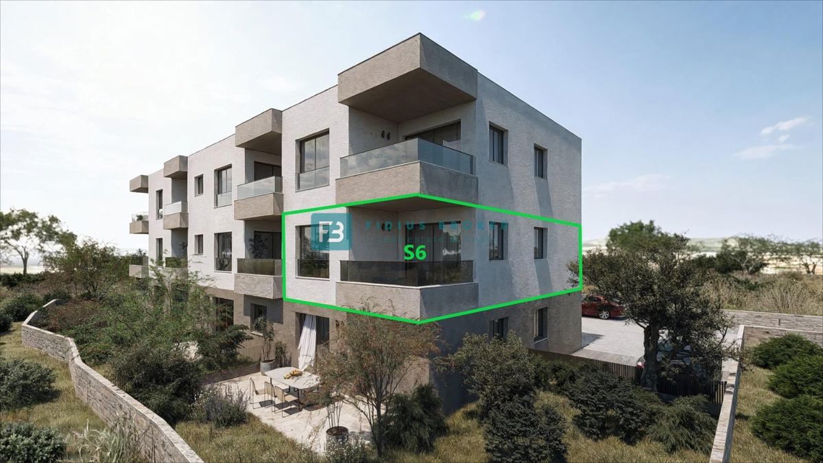 VODICE, novi projekt, 1. kat, 2 spavaće sobe, mirna lokacija