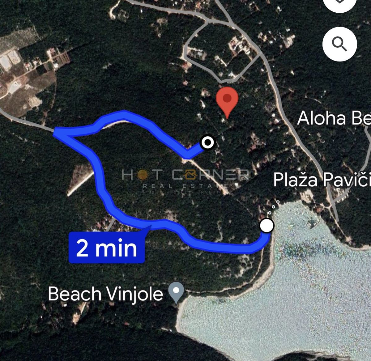 Krnica, povoljno zemljište na 250 m od plaže – 3
