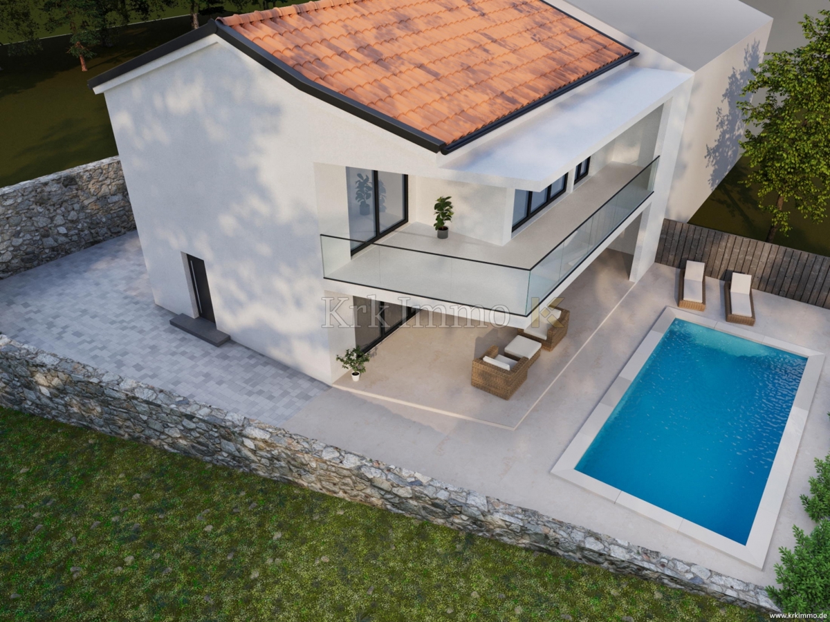 Uvala Soline: Nova dvojna kuća s bazenom i pogledom na more! – 2