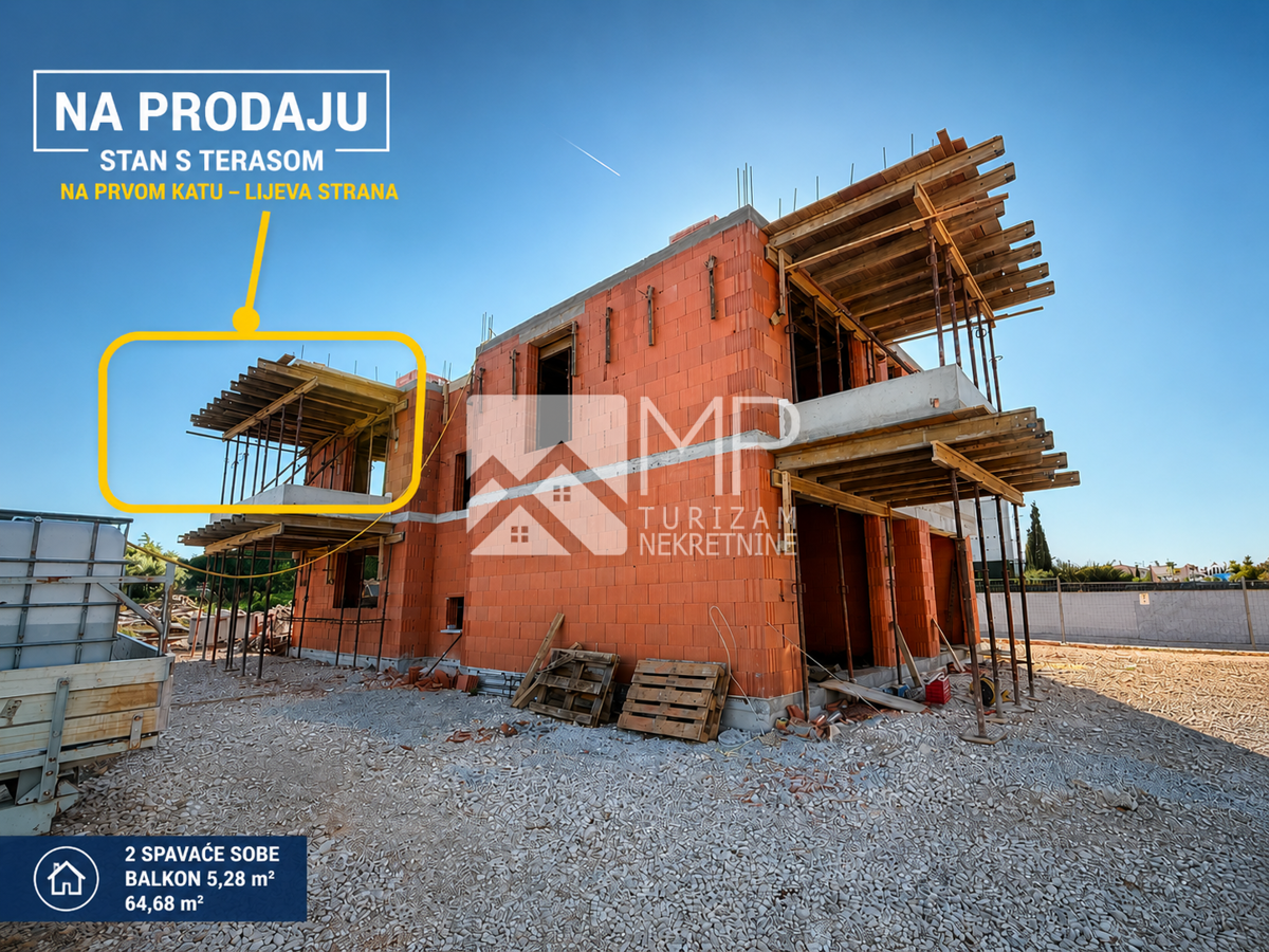 Pula – Šikići | 64,68m2 | 2SS+DB| Balkon | Novogradnja