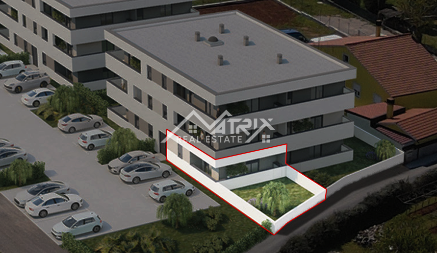 Pula area, Pula area, apartment with terrace and garden in a new building