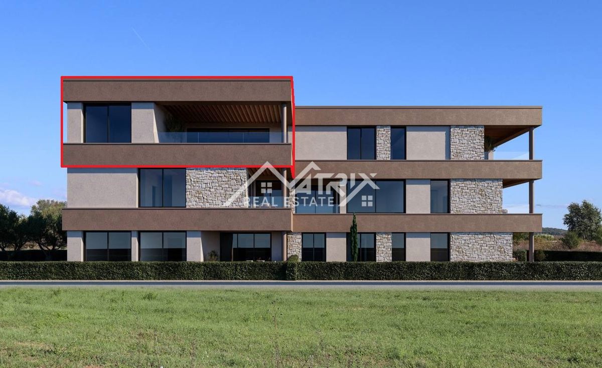 Poreč okolica, Penthouse u zgradi s liftom i pogledom na more