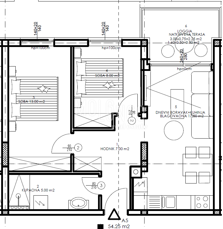 ISTRA, PULA – Stanovanje v pritličju 54,25 m² | Terasa | Garažno parkirno mesto |A5