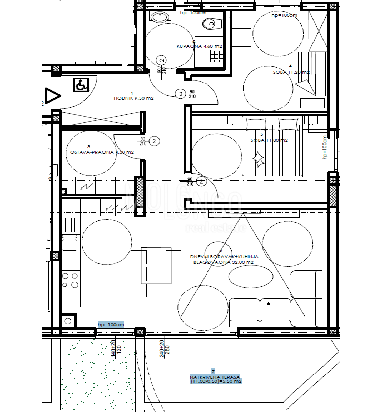 ISTRIA, PULA – Apartment on the ground floor 79.10 m² | Covered terrace | Garage parking space |A7
