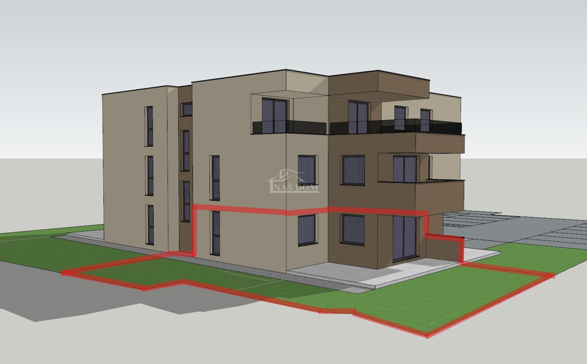 Vodice - Stan S1 u prizemlju s vrtom i 2 parkinga