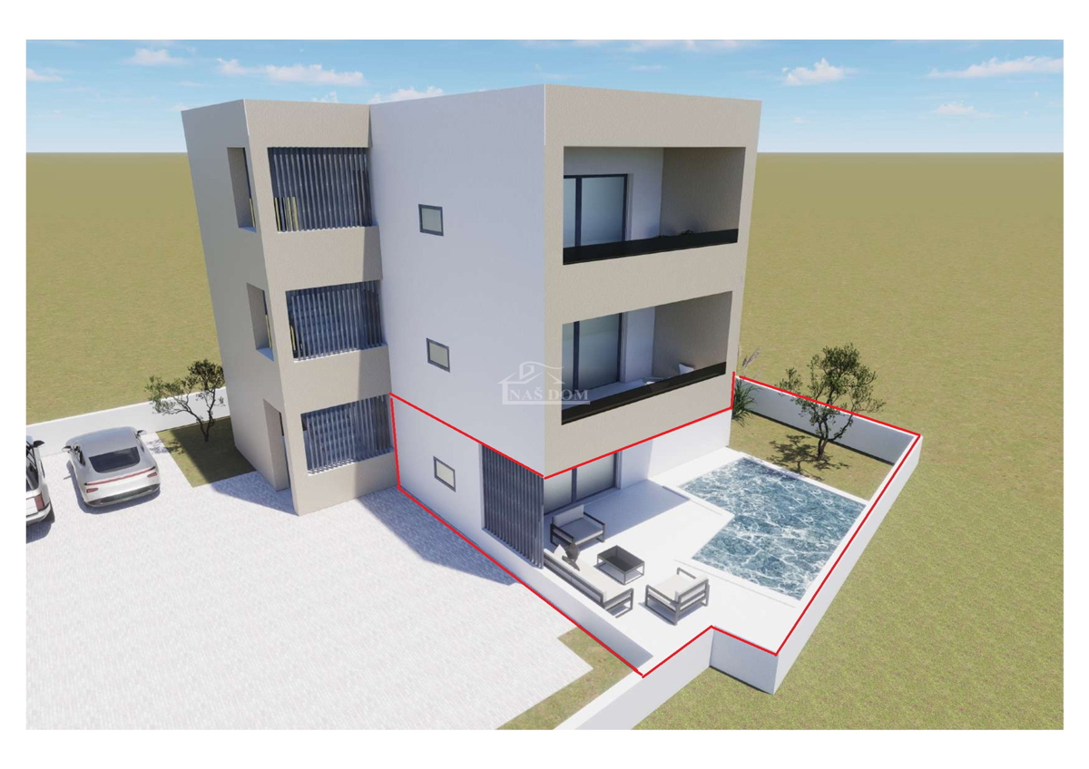 Vodice, PRETPRODAJA, NOVOGRADNJA - S1 Prizemlje s vrtom i bazen