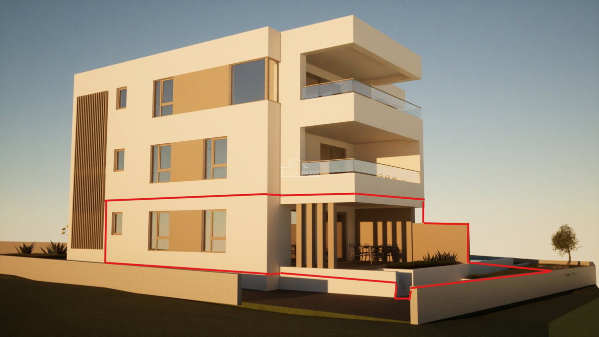 Vodice - Luksuzni stan S1 s vrtom na mirnoj lokaciji, novogradnja