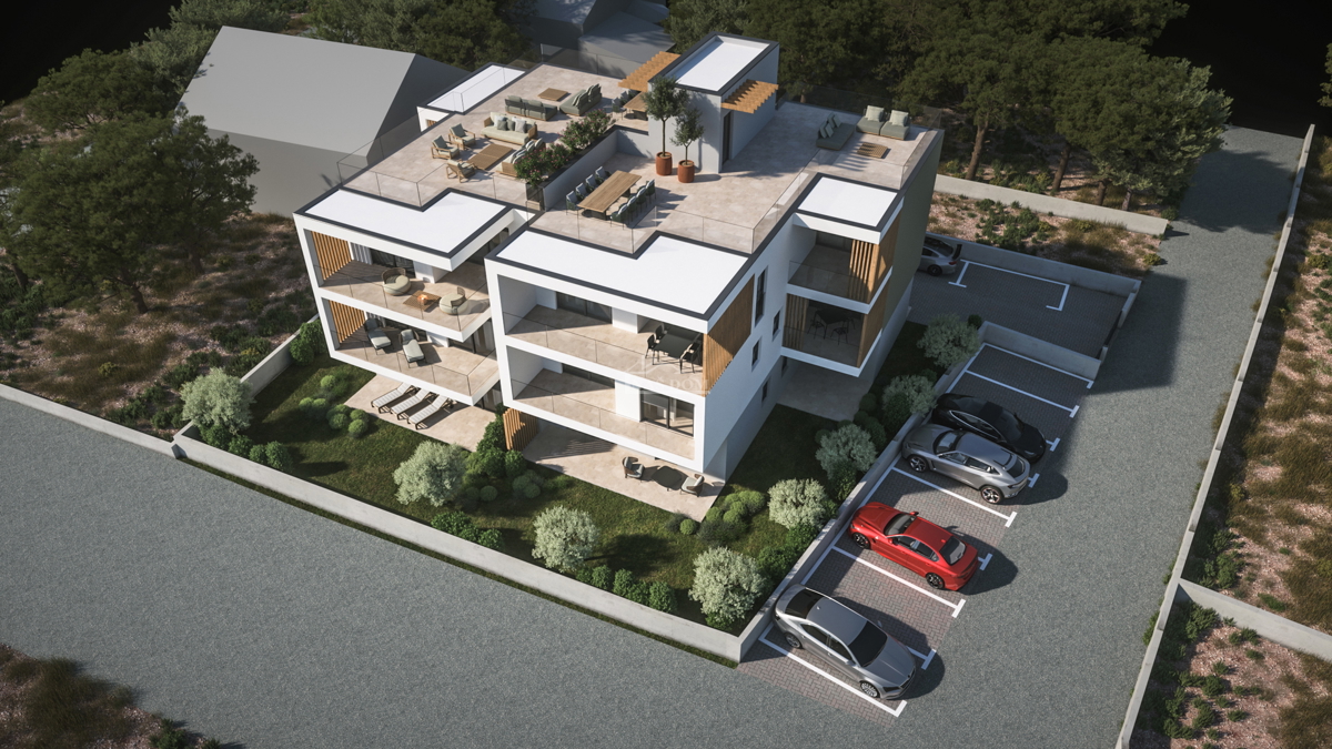 Vodice - Apartman A3 v pritličju z vrtom, 800 m od plaže