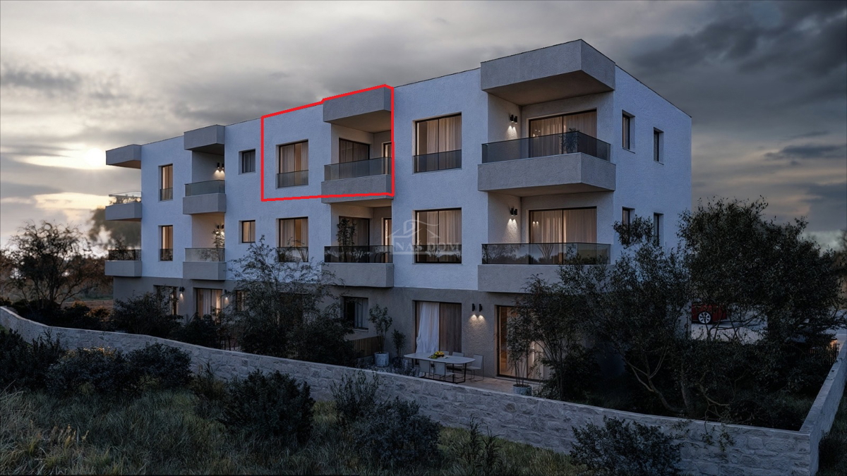 Vodice - Dvosoban stan S9 s pogledom na more, drugi kat, novogradnja