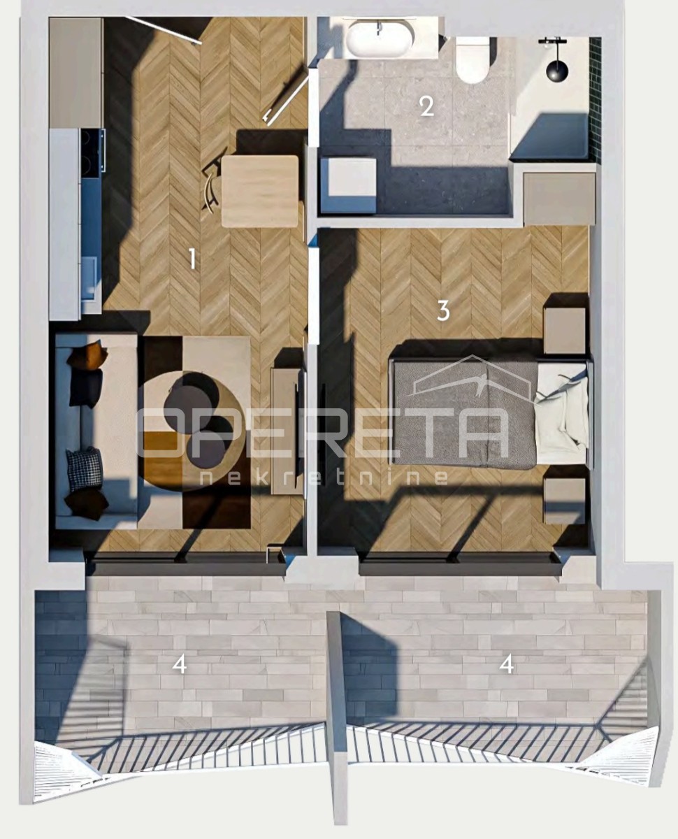 SPLIT – NEUBAU | 45,35 m² | 1 SCHLAFZIMMER | GROSSE LOGGIA | PARKPLATZ – 2