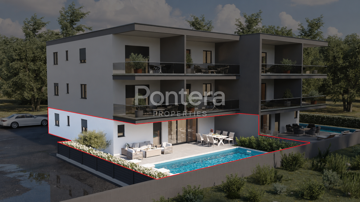 ISTRIA, NOVIGRAD Exclusive apartment on the ground floor with a private pool