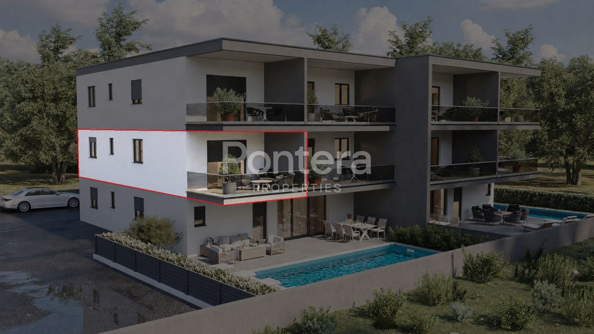 ISTRA, NOVIGRAD stan u novogradnji s pogledom na more | 81 m² | 2 spavaće sobe | 800 m od mora