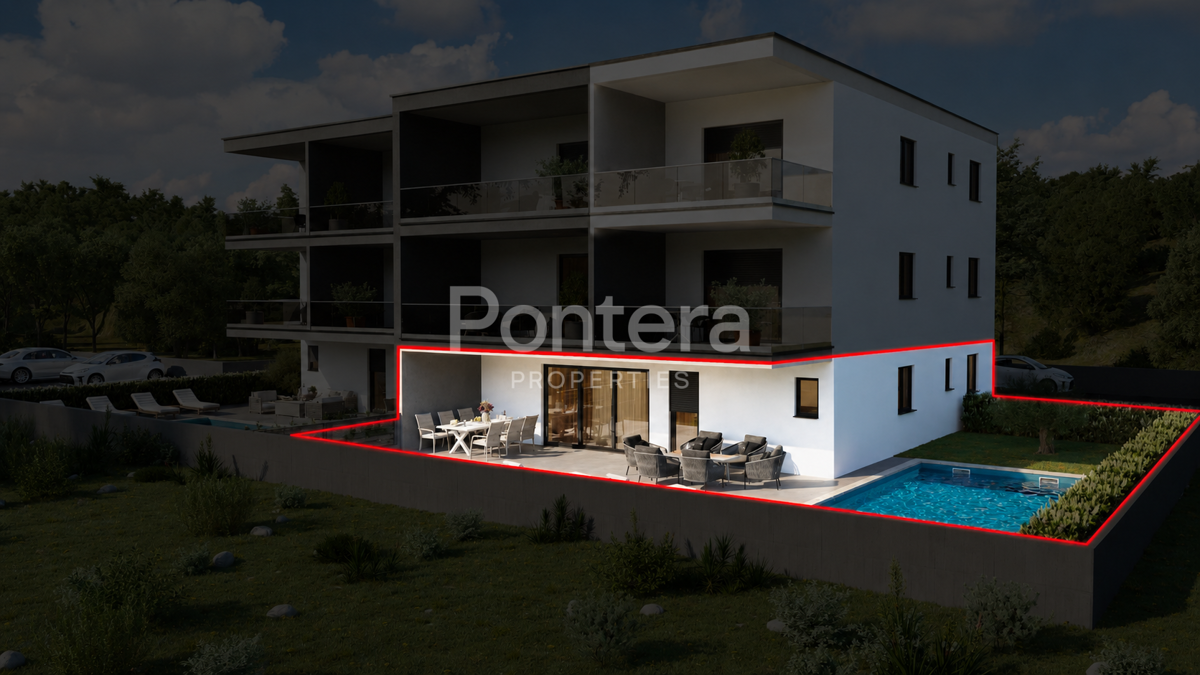 ISTRIA, NOVIGRAD Exclusive apartment on the ground floor with a private pool