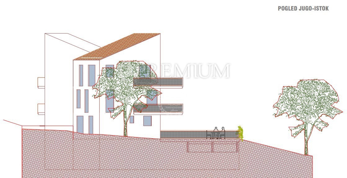 Vrbnik, okolica, građevinsko zemljište s glavnim projektom! – 2