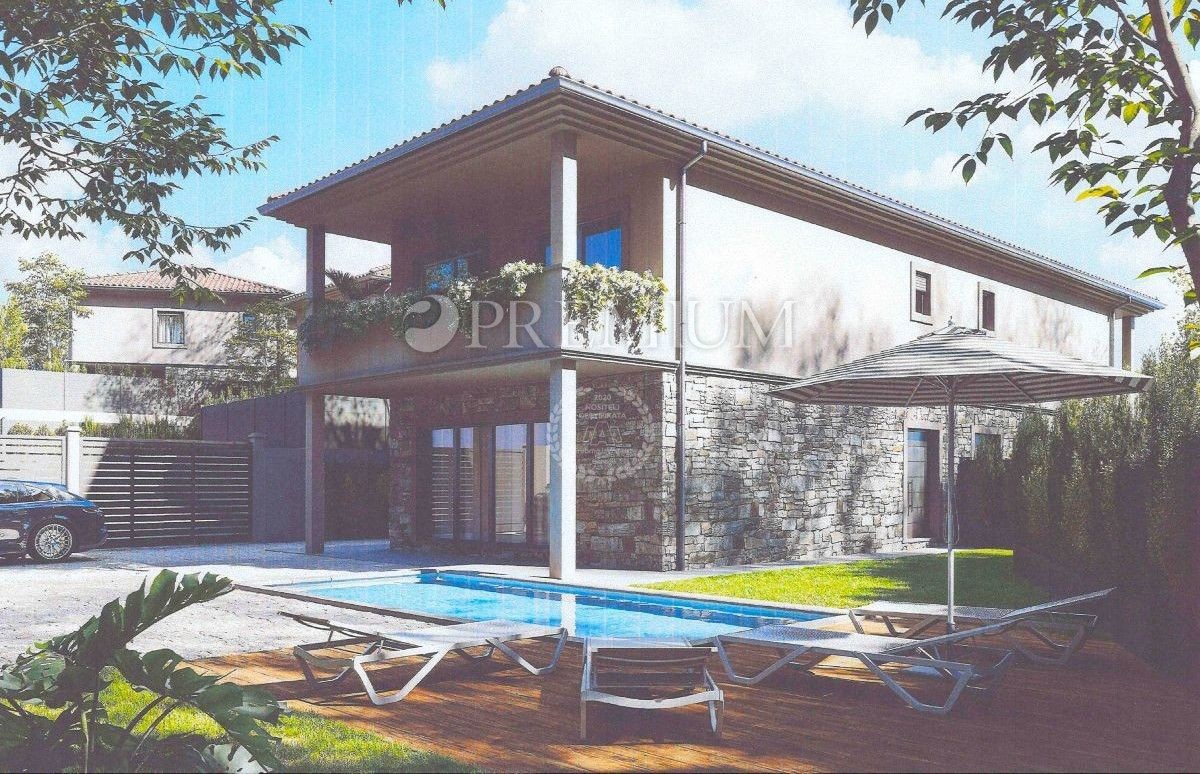 Malinska, zazidljivo zemljišče, projekt za dvojček hišo – 3