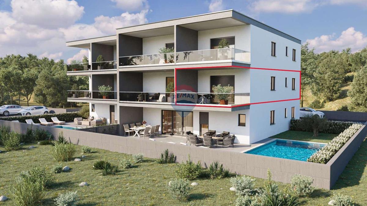 Istra, Novigrad – stanovanje v novogradnji s pogledom na morje