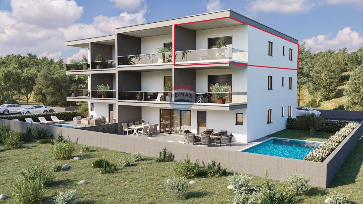 Istra, Novigrad – novogradnja, dvosobno stanovanje s pogledom na morje