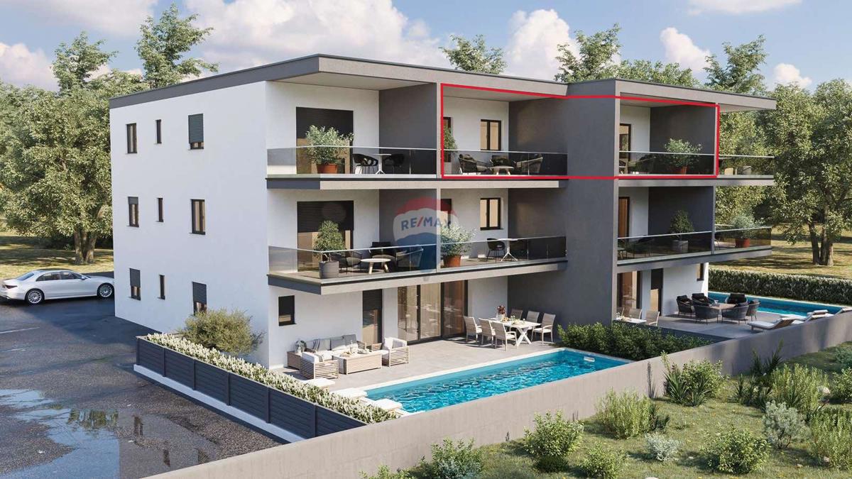 Istra, Novigrad – dvosobno stanovanje s pogledom na morje