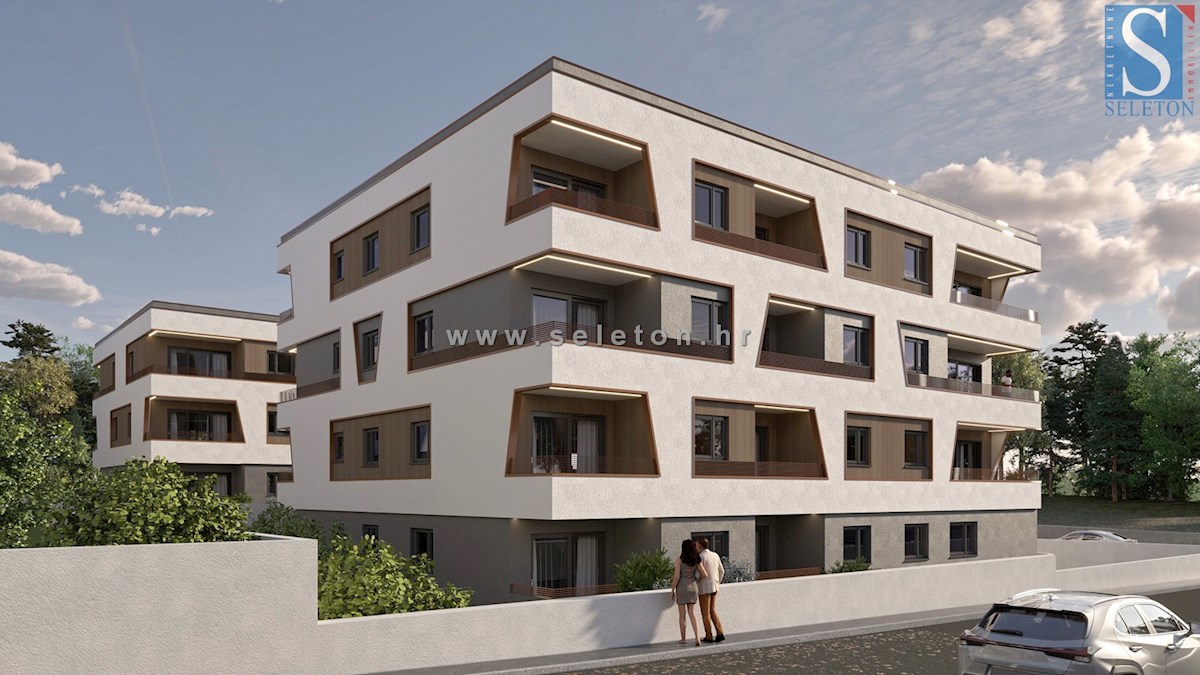 Istra, Poreč, novi stan površine 53 m2 u modernoj novogradnji, 2 spavaće sobe ( C )