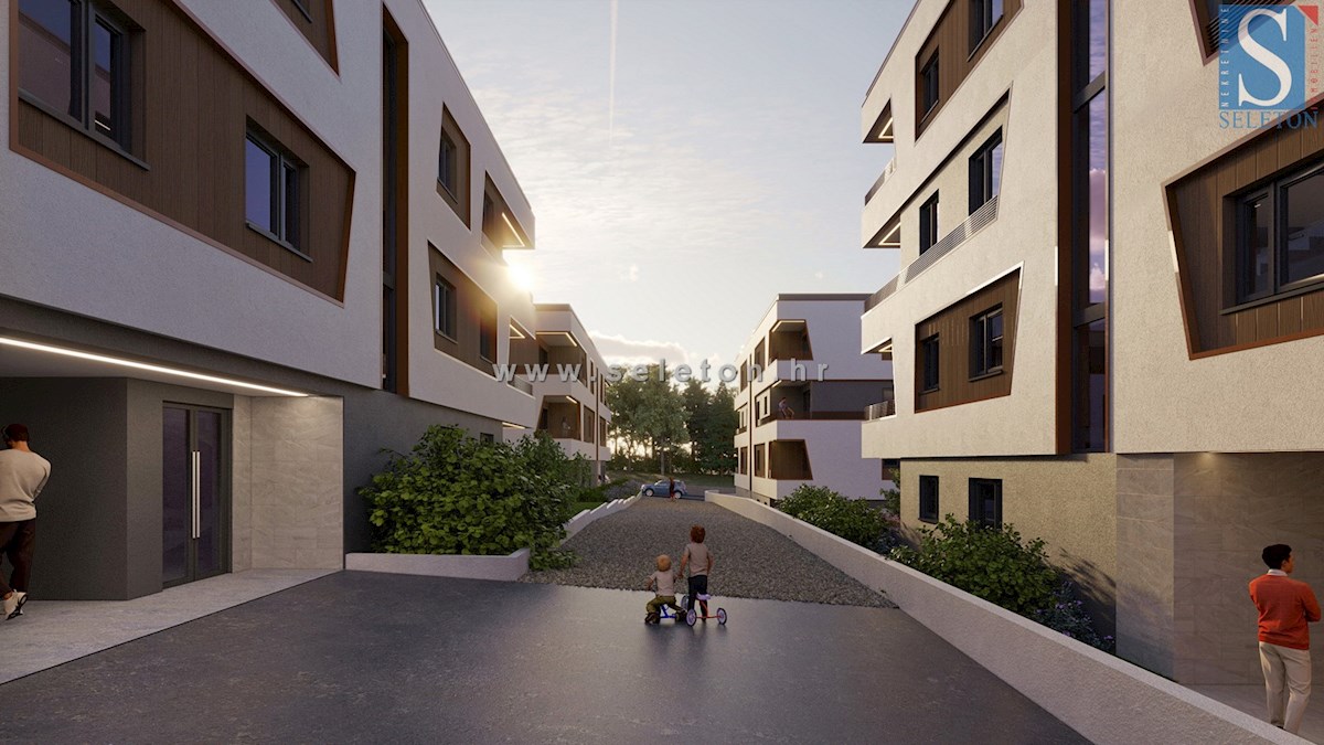 Istra, Poreč, novi stan površine 53 m2 u modernoj novogradnji, 2 spavaće sobe ( C )