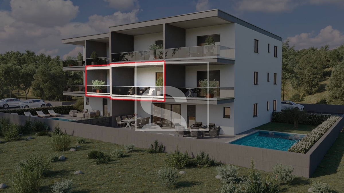 Istra, Novigrad - Stan s 2 spavaće sobe i pogledom na more