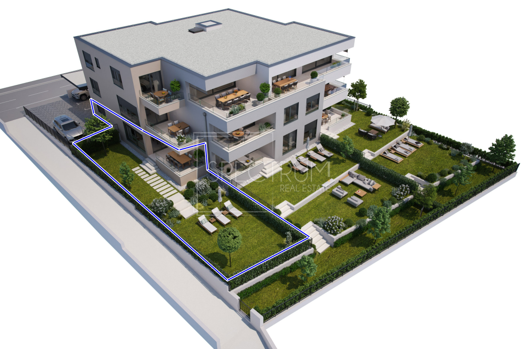 Novigrad, modern ground floor apartment with garden