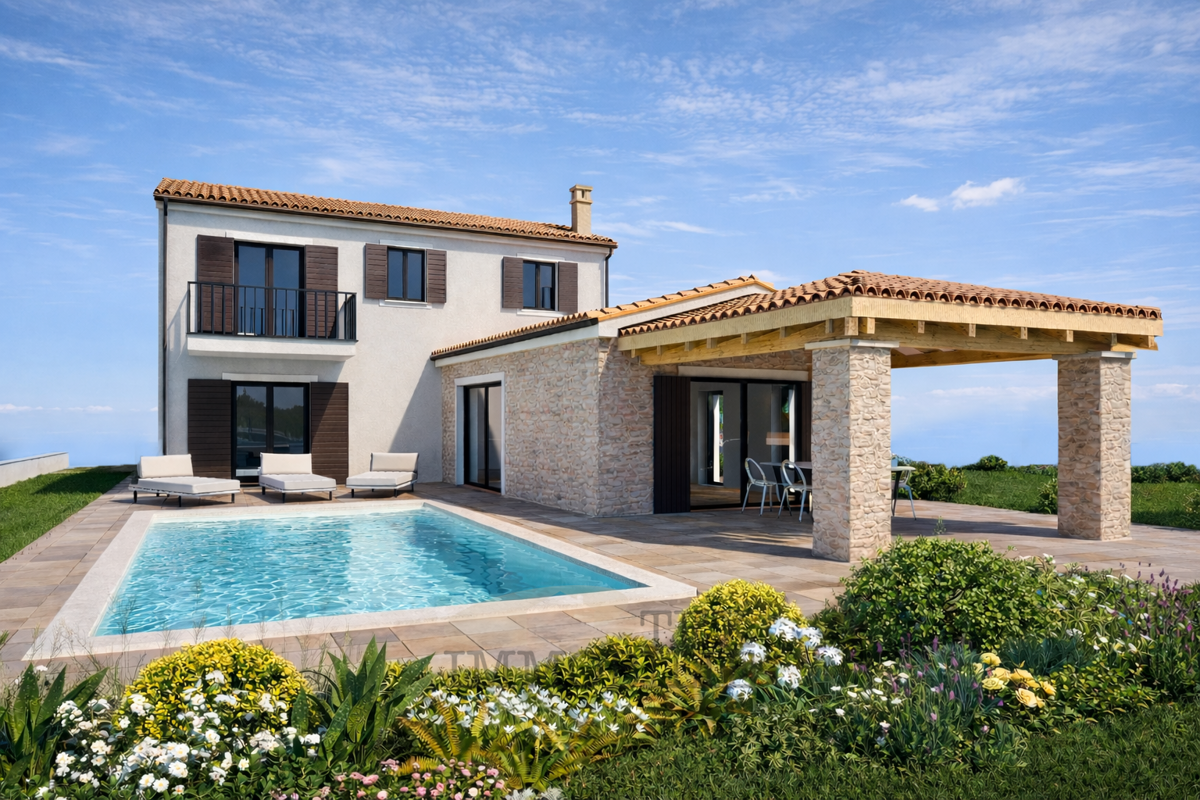 Modern villa with pool near Porec