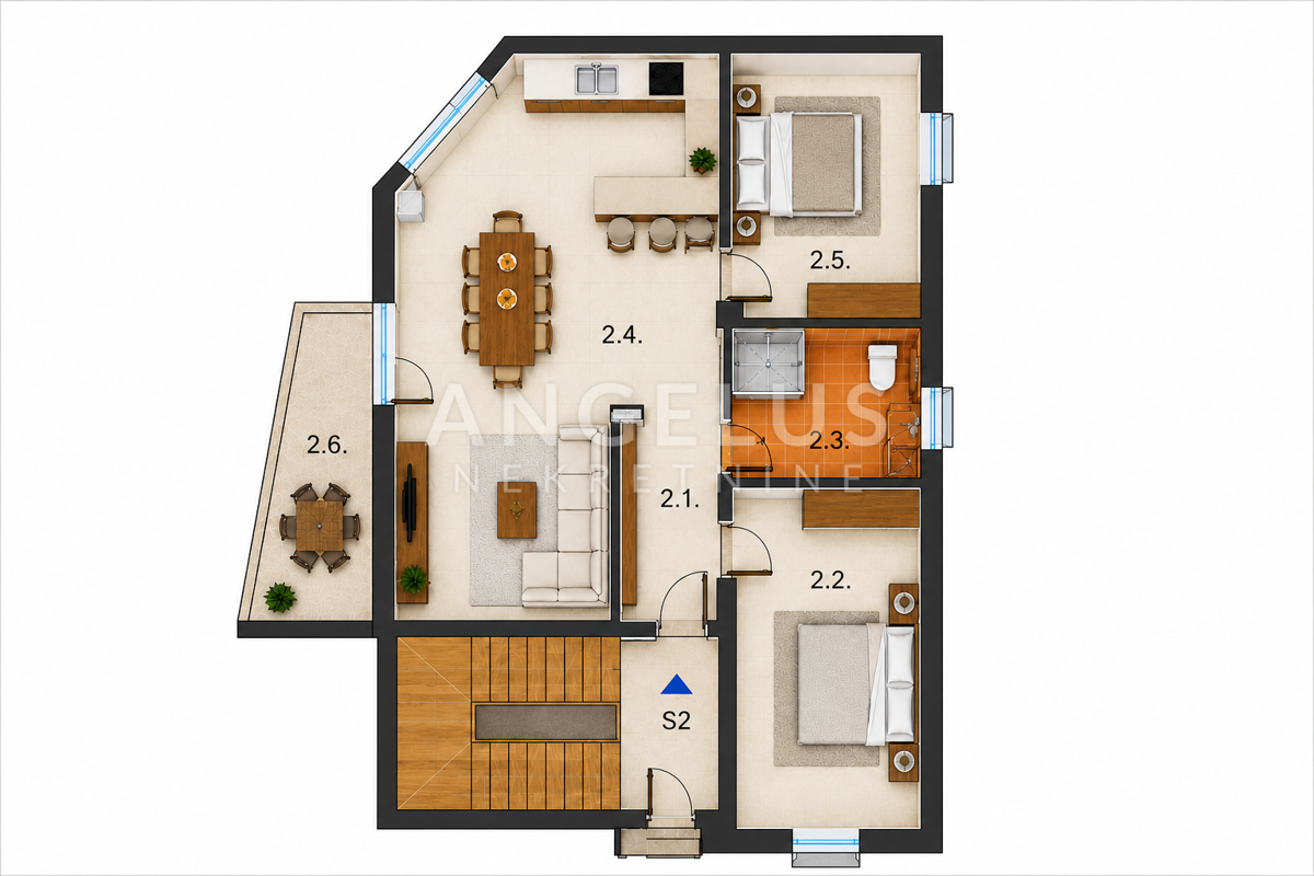 Istra, Pula - dvosobno stanovanje v gradnji, 73m²