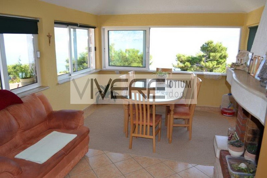 Living area with fireplace